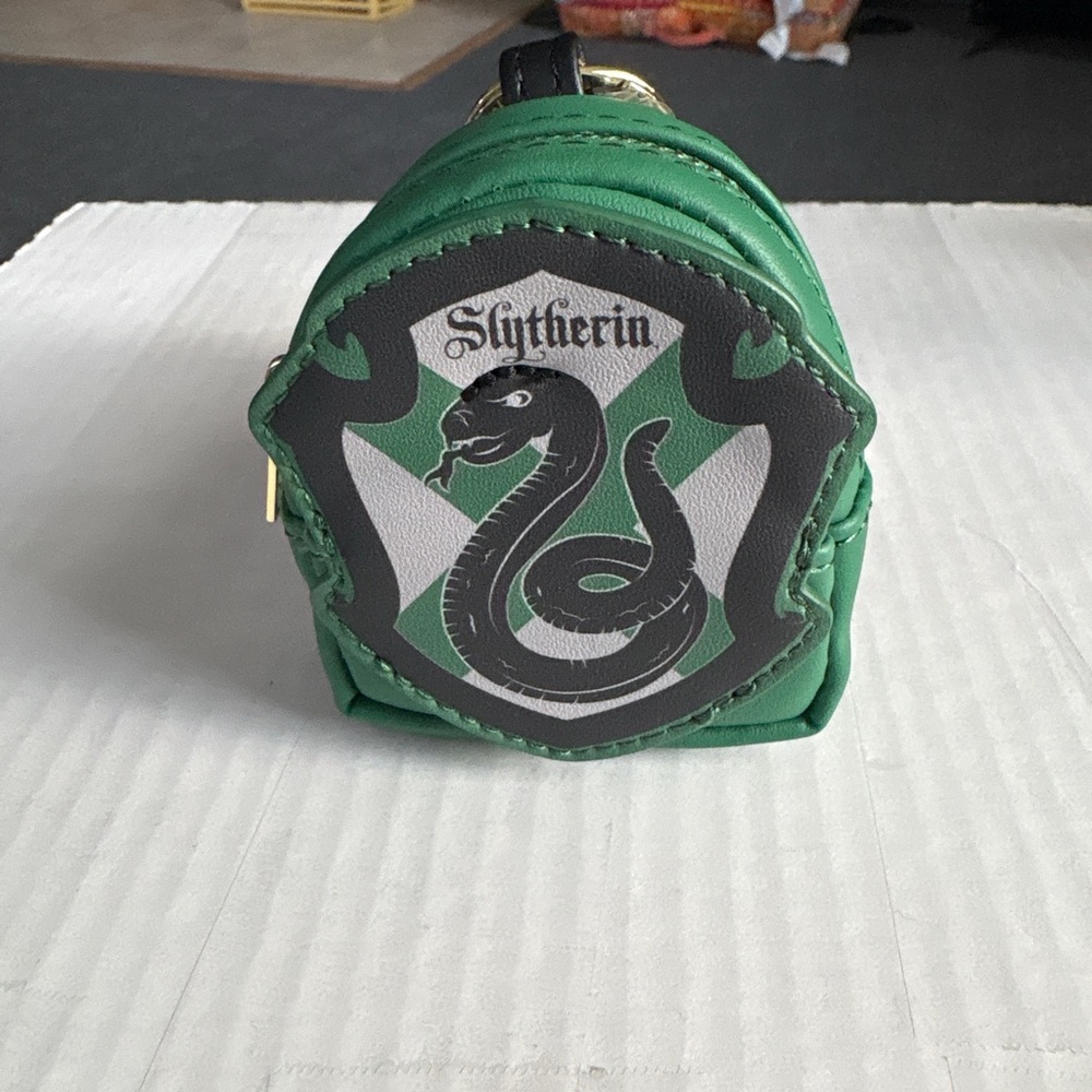 Loungefly Green Slytherin Crest Mini Backpack Coin Purse